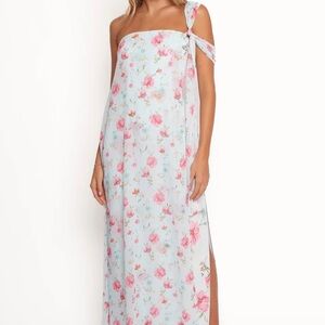 Petal & Pup Strapless Floral Dress - Pink and Blue